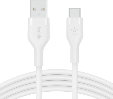 Kabel Belkin USB-A - USB-C Silikonowy 1 m Biały (CAB008BT1MWH)