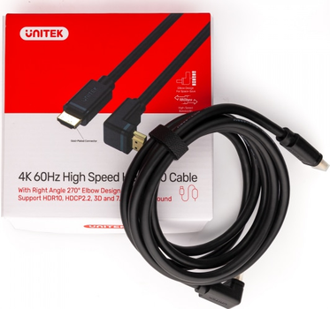 Кабель Unitek HDMI 2.0, 270 градусов, 4K, 3 м (Y-C1009)