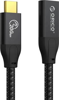 Кабель Orico USB-C 3.2 (M-F), 4K, 100W 1 м Black (CY32-10-BK-BP)