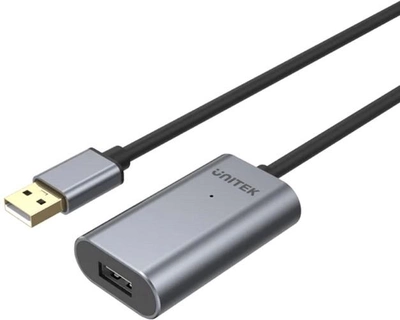 Кабель-подовжувач Unitek USB 2.0 20m AM/AF Premium + DC (Y-274)