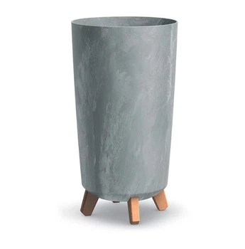 Горшок для цветов Prosperplast Gracia Tubus Slim Beton Effect 24см на ножках Бетон