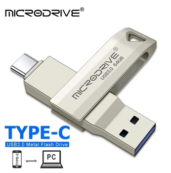 Флеш накопичувач MICRODRIVE 2 в 1 USB 3.0/Type C 64Гб