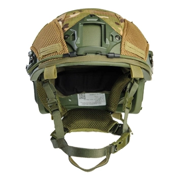 Баллистическая шлем-каска Fast WENDY цвета олива в универсальном кавере мультикам стандарта NATO (NIJ 3A) M/L