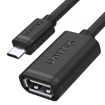 Kabel Unitek microUSB-USB 2.0 0,22 m Czarny (Y-C438GBK)