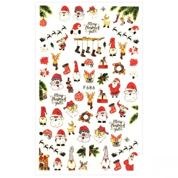 Наклейка для ногтей mART Nail Sticker WG760 Новый год Рождество Санта Клаус (2100994258871)