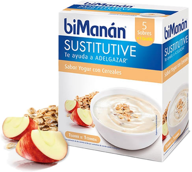 Зернові пластівці з йогуртом для сніданку Bimanan Sustitutive 5 шт (8424259995900)