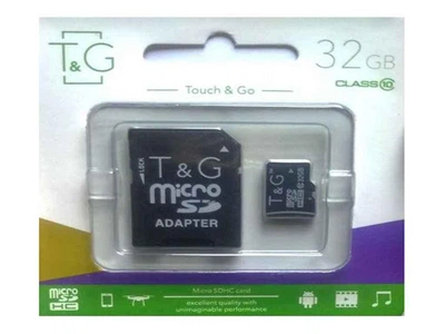 Карта памяти micro SDHC 32Gb Class 10 T&G SD адаптер (TG-32GBSDCL10-01)