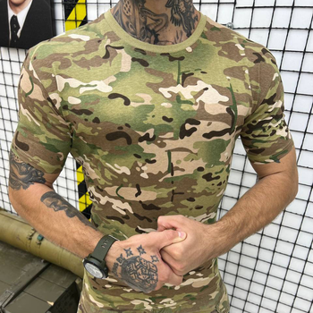 Мужская хлопковая футболка приталенного кроя с патриотическим принтом мультикам размер M