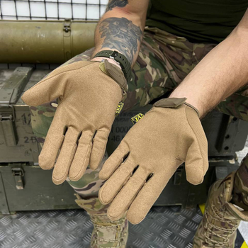Плотные сенсорные перчатки Mechanic FasFit с дышащими вставками TrekDry койот размер XL