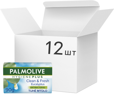 Упаковка мыла Palmolive Эвкалипт Гигиена Плюс Чистота и Свежесть 90 г х 12 шт (8718951394230)