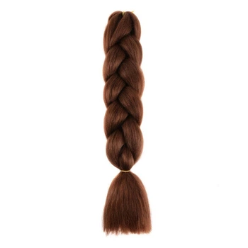 Канекалон Jumbo Braid однотонный каштановый коса длинна 60 см Вес 100 грам Термостойкий А37