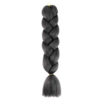 Канекалон Jumbo Braid однотонний темно-сірий коса довжина 60 см Вага 100 грам Термостійкий А38