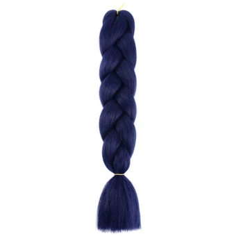Канекалон Jumbo Braid однотонний темно синій коса довжина 60 см Вага 100 грам Термостійкий А28