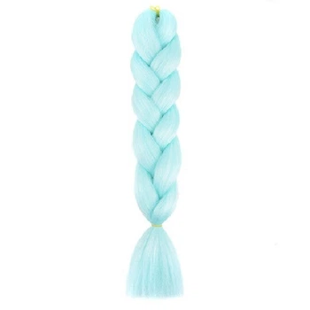 Канекалон Jumbo Braid однотонный светло-бирюзовый коса длинна 60 см Вес 100 грам Термостойкий А25