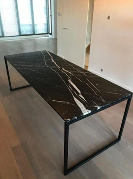 Дизайнерський Кухонний обідній стіл Loft Design 250x80x75h Чорний / Дерево ATL676