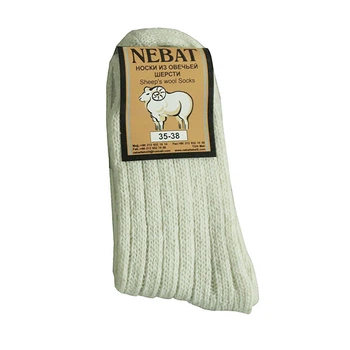 Носки белые из натуральной овечьей шерсти «Nebat» 35-38 р.