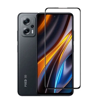 Защитное стекло для Xiaomi Poco X4 GT (22041216G) Full Glue (0.3 мм, 2.5D) черная рамка