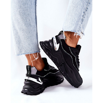 Sneakersy damskie na grubej podeszwie do kostki Cross Jeans II2R4018C 36 Czarne (8697319153262)