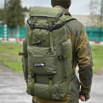 Рюкзак туристичний для походів на 70 л. Tactic великий військовий рюкзак колір Oliva (ta70-new-olive)