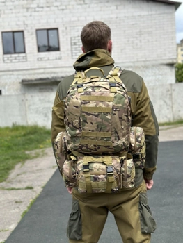 Тактичний рюкзак Tactic рюкзак з підсумками на 55 л. штурмовий рюкзак Мультикам1004-multicam