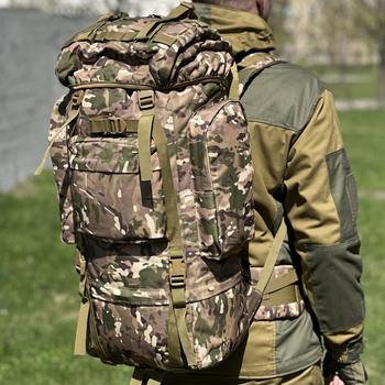 Тактический рюкзак на 65 л., походной каркасный рюкзак Tactic, военный рюкзак цвет Мультикам ta65-multicam
