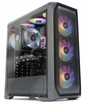 Корпус Zalman n5 mf, Black, Mid Tower, без бп, для atx/mATX/Mini-ITX, 4x120 мм rgb Fan, бічна панель з акрилу
