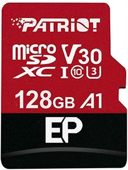 MicroSDXC 128gb uhs-i/u3 Class 10 Patriot ep a1 R90/W80MB/s + SD-adapter (pef128gep31mcx)