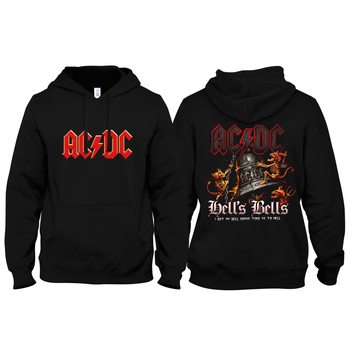 Толстовка Epic чоловіча чорна AC/DC Hells Bells двостороння розмір XXL