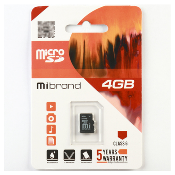 Карта памяти Mibrand microSDHC 4GB Class 6 (MICDC6/4GB)