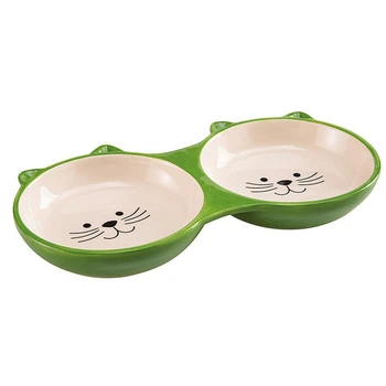 Миска для котов Ferplast Izar 21.5х12х2.5 см 0.23 л керамическая двойная (Ферпласт Изар)