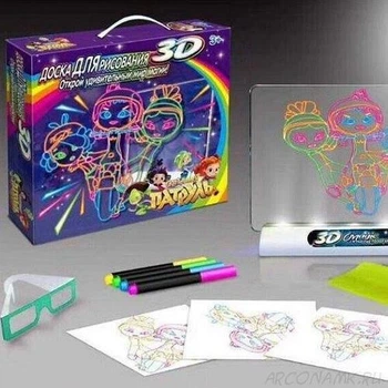 3D доска для рисования с 3D очками Magic Drawing Board RN 108