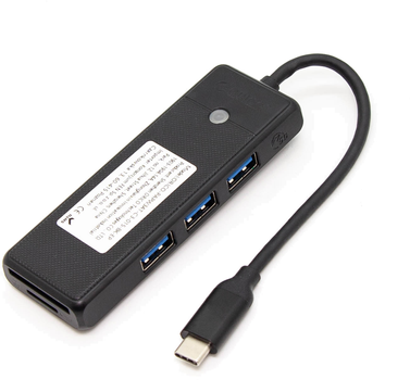 USB-C хаб Orico 3 x USB-A 5 Gbps Чорний (PAPW3AT-C3-015-BK-EP)