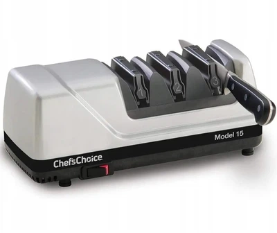 Алмазна точилка для ножів Chef's Choice TRIZOR M15X 75 Вт 3 етапи заточки леза кут заточки 15 градусів Сірий