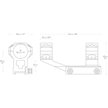 Крепление для прицела Hawke Tactical AR D-30мм High Weaver (24135)