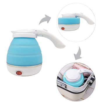 Чайник Kettle силиконовый складной походный 100-240 в 750 мл (синий) защита от кипения ( ) FG22