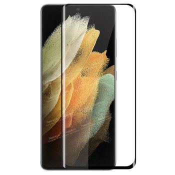 Защитное стекло Fiji Premium для Samsung Galaxy S21 Ultra (G998) закругленные края и полная проклейка черный