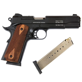 Стартовий пістолет Kuzey 911#1 Black/Brown Wooden Grips