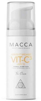 Зволожувальний крем для обличчя Macca Absolut Radiant Vit-C3 The Cream SPF15 50 мл (8435202410074)