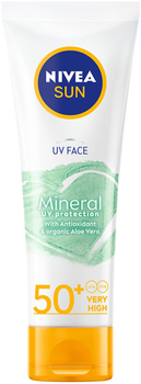 Сонцезахисний крем для обличчя Nivea Sun Mineral UV SPF50+ Facial Protection 50 мл (4005900833709)