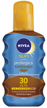 Спрей-олія для засмаги Ochrona i opalanie Nivea Sun Protect And Bronze Tan Activating Protecting Oil SPF30 200 мл (4005900131256)