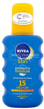 Сонцезахисний спрей Nivea Sun Protect And Moisture Spray SPF15 200 мл (4005808804245)