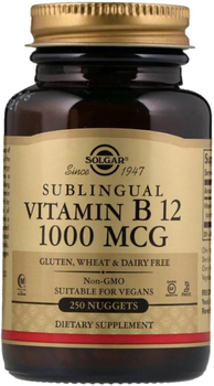 Suplement diety Solgar Sublingual Vitamin B12 1000 mcg 250 Nuggets (33984032309)