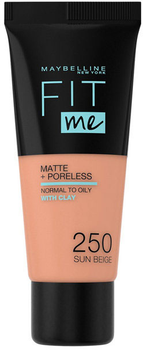 Podkład matujący Maybelline Fit Me Matte Poreless 250 Sun Beige 30 ml (3600531324896)