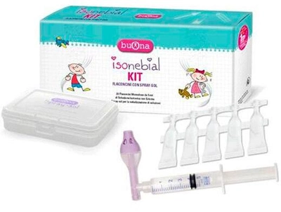 Zestaw łagodzący przekrwienie błony śluzowej nosa u dzieci Buona Nebianax Iso Kit 20 Vials 5ml + Sun Spray (8032749650354)