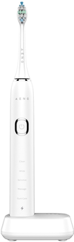 Електрична зубна щітка AENO DB5, 46000 обертів за хвилину, бездротова зарядка, біла, 2 насадки