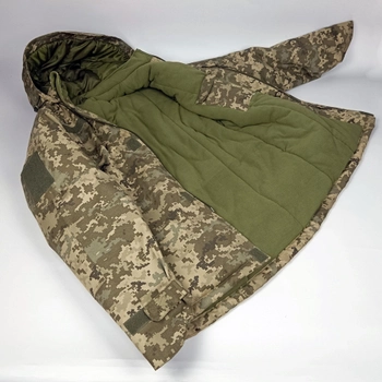 Бушлат утеплённый Ткань Саржа с капюшоном Куртка зима Пиксель Размер 48-50