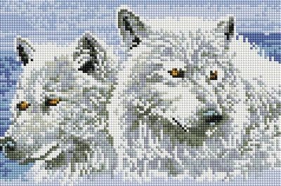 Алмазная мозаика ColorArt 20х30 Пара волков DT715