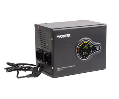 UPS із правильною синусоїдою Maxxter MXHIPSW 1000VA 600Вт, LCD, 12V під зовнішній АКБ, заряд 10А