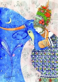 Почтовая открытка Cardsforsoul Місячна корова 10,5 Х 14,8 см