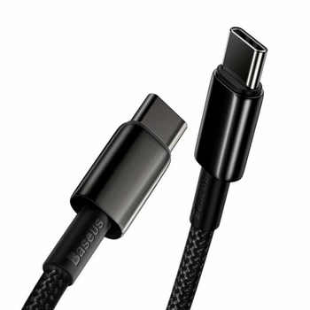 Кабель Baseus Tungsten Gold Type-C to Type-C 100W (1m) black CATWJ-01
